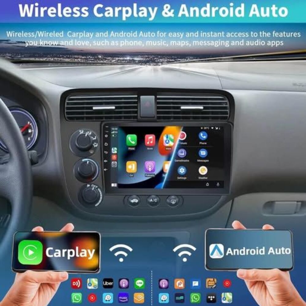 Android 13 Car Stereo Radio Honda Civic 2001-2005 2G+32G 9 Inch Car Radio Recei